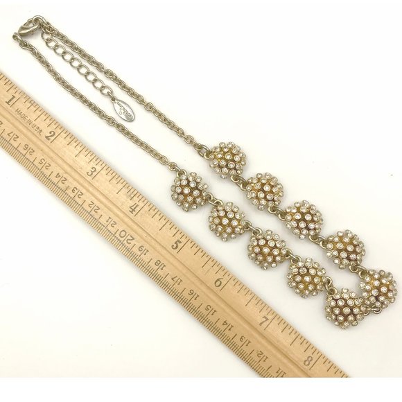 Vintage Ann Taylor Rhinestone Flower Necklace - Picture 3 of 10